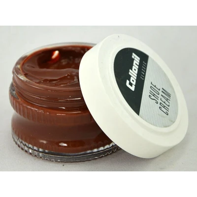 Afbeelding van 2 Glazen potjes schoenpoets medium Bruin Collonil shoe cream Middel kleur 398 x 50 ml voordeelaanbieding