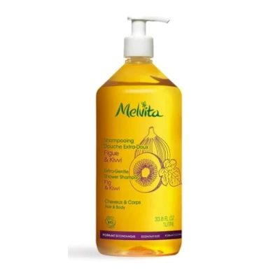 Afbeelding van Melvita shampoo Extra zachte douche vijgen en kiwi 1l