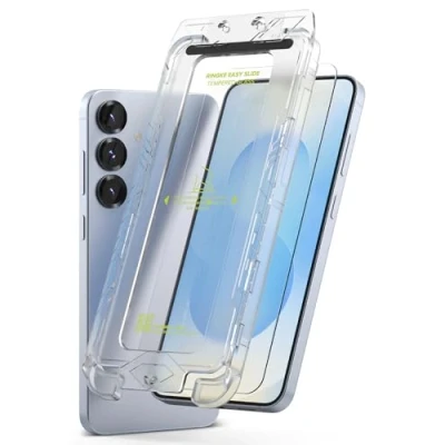 Afbeelding van Ringke Easy Slide Screen Protector Compatibel met Samsung S25 Plus Gehard Glas 9H Schermbescherming Schokbestendig Krasbestendig Glasfilm voor Galaxy (Installatietool / 2 Stuks)