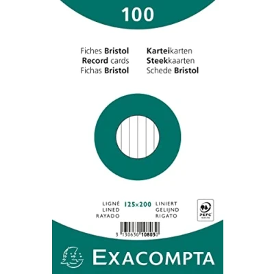 Afbeelding van Exacompta 100 Bristol pluggen onder folie witte niet geperforeerde lijn 125x200mm