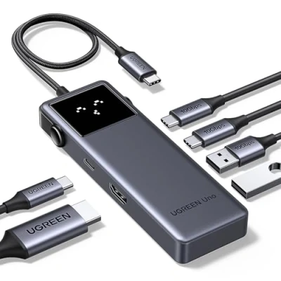 Afbeelding van UGREEN Uno USB C Hub 10Gbps 4K@60Hz HDMI LED Display adapter 2*USB A &amp; Multipoort PD 100W Compatibel met iPhone 15, Galaxy S24, iPad Pro/Air, MacBook Steam Deck, enz.