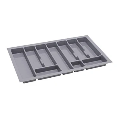 Afbeelding van Alusfera bestekbak voor schuifladen 80 cm praktisch opbergsysteem laden ladeverdelers lade organizer 730x430mm zilver