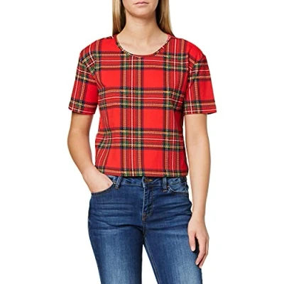 Afbeelding van Urban Classics Tshirt print, Dames, Maat: XS, Red/black