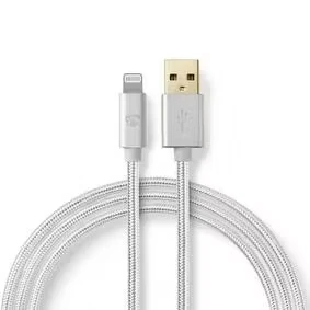 Afbeelding van Data en Oplaadkabel Apple Lightning 8 pins male USB A 1,0 m