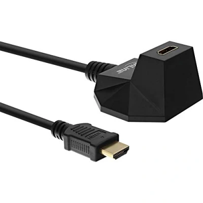 Afbeelding van HDMI verlengkabel met stand versie 2.0 (4K 60Hz HDR) / zwart 5 meter
