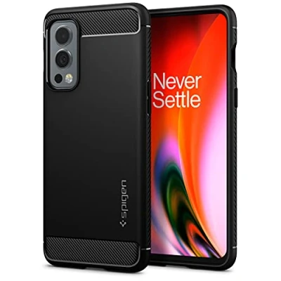 Afbeelding van OnePlus Nord 2 Hoesje Siliconen en TPU (zacht) Spigen Softcase/Backcover Zwart Telefoonhoesje Shockproof/Valbescherming