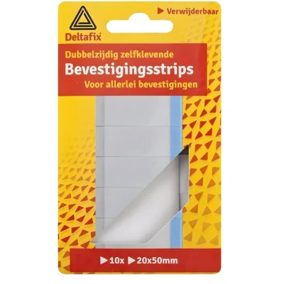 Afbeelding van Deltafix Bevestigingsstrip Zelfklevend 20x50mm 10 Stuks