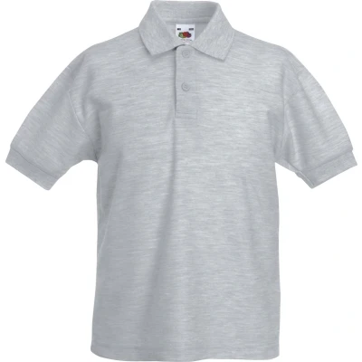 Afbeelding van Fruit of the Loom Kinder/Kids Piqué Poloshirt met Korte Mouwen (Heather Grijs)