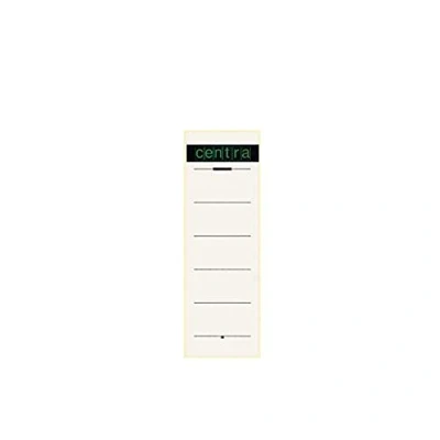 Afbeelding van Centra Rugetiket zelfklevend voor standaard ordners met 75 mm rugbreedte, 10 stuks, kort en breed formaat, 61 x 192 mm, wit, 52114