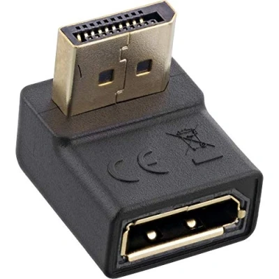Afbeelding van DisplayPort adapter met DP_PWR 90 haaks naar beneden versie 1.2 (4K 60Hz) / zwart