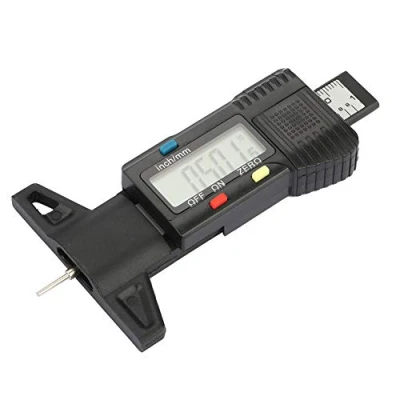 Afbeelding van Digitale profieldieptemeter 11,5 x 6,5 2 cm, bandendraadtestmeter met LCD scherm voor auto&#039;s, vrachtwagens, bestelwagens