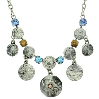 Afbeelding van Behave Zilverkleurige ketting met ronde hangers en stenen