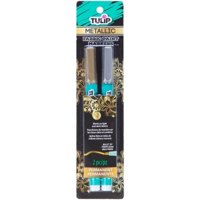 Afbeelding van Tulip Fabric markers opaque Metallic 2stuks