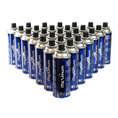 Afbeelding van 28 x gaspatronen 227 g, MSF 1A butaangaspatroon voor: gaskoker, gasverwarming, gasbrander, soldeerbrander