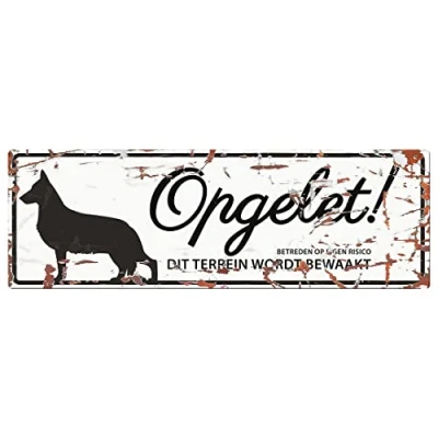 Afbeelding van D&amp;d Home Waakbord Hond Warning Sign German Shepherd N 40x14cm Wit 1st
