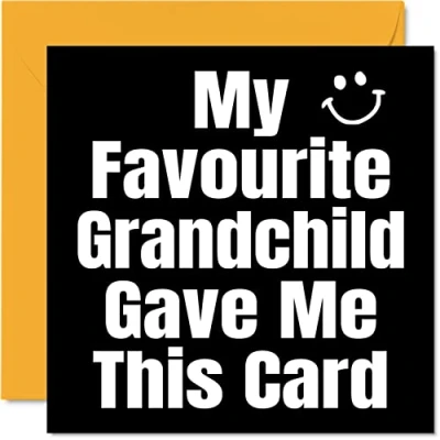 Afbeelding van Grappige Verjaardagskaarten voor Nanny Grandad Mijn favoriete kleinkind Joke Happy Birthday Card oma Opa van kleinzoon kleindochter, Banter verjaardagscadeaus, 145mm x Humor wenskaarten