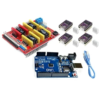 Afbeelding van 3D Printer Bundel Development Board + CNC Shield V3 Uitbreidingskaart 4 stuks DRV8825 Stappenmotor Driver met Koellichaam Kabel