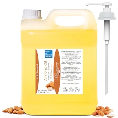 Afbeelding van Koudgeperste zoete amandelolie, preventie van zwangerschapsstriae Vochtinbrengende crème voor droge huid Natuurlijke make up verwijderaar Haarverzorging Oranje, 2000 ml