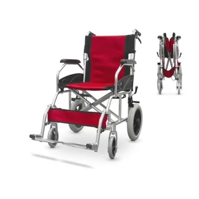 Afbeelding van QUIRUMED opvouwbare transferrolstoel, aluminium frame, ultralicht, passagiersremmen, compact opvouwbaar, orthopedisch