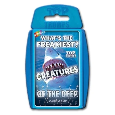 Afbeelding van Top Trumps Creatures of the Deep Classic Card Game, leer feiten over de blauwe blubber kwallen, octopus en pinguïns in dit educatieve spel vol speelgoed, cadeau speelgoed voor jongens meisjes