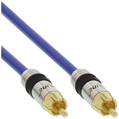 Afbeelding van InLine® Tulp audiokabel, Premium, vergulde contacten, 1x M/M, 3m