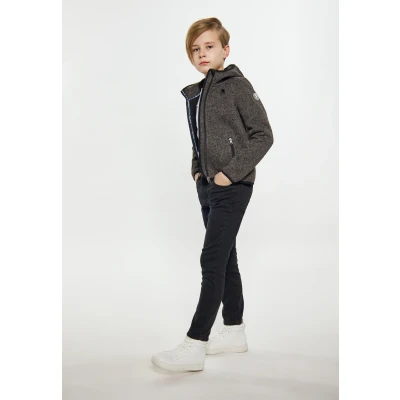 Afbeelding van SCHMUDDELWEDDA Gebreide Fleece Blouse 116 / Grijs Melange 100% Gerecycled Polyester
