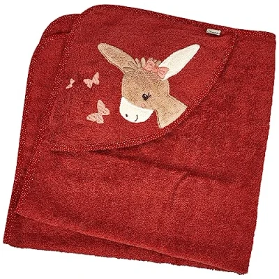 Afbeelding van Sterntaler Badcape Emmily donkerrood 80 x cm
