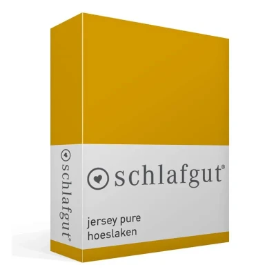Afbeelding van Schlafgut Jersey Pure hoeslaken 1 persoons (90/100x190/220 cm) Geel