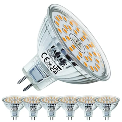 Afbeelding van EACLL GU5.3 LED Lampen Warm wit, 6W Gelijk aan 50W Halogeenlampen, 6 pack, 2700K 550lm AC/DC 12V Geen Flikkering Energiezuinige Verlichting, Stralingshoek 120 Spots, Niet Dimbaar Reflectorlamp