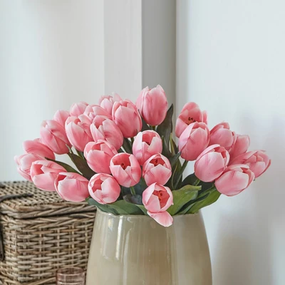 Afbeelding van LOBERON Sierbloem set van 14 Bertien roze/groen