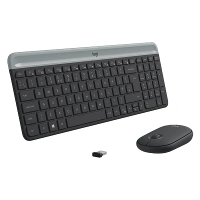 Afbeelding van LOGITECH INPUT APPARATEN SLIM WRLS TOETSENBORD MUIS COMBO MK470 GRAFIET CH CENTRAAL