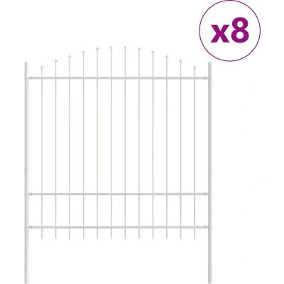 Afbeelding van vidaXL Tuinhek met Hoedtop Wit 13,6x1,75 m Staal