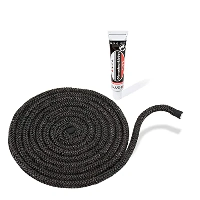 Afbeelding van LANZZAS open haard en ovenafdichtingskoord Ø 6 mm, lengte: 2 m glasband voor haarden hittebestendig tot 550 C met vuurvaste montagelijm