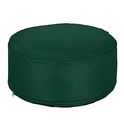 Afbeelding van Relaxdays opblaasbare poef, buitenpoef voor camping, tuin of balkon, ronde hocker, HxØ: 26x56 cm, tuinpoef, groen