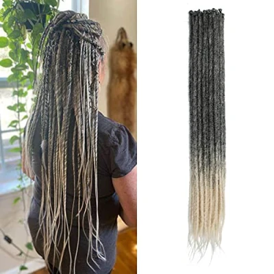 Afbeelding van 20 Inch Strengen/Pak Synthetische Dreadlocks Extensions Dunne 0,6 cm Gehaakte Gevlochten Haar Zachte Single Ended Reggae Hiphop Hippie Stijl, MT1B 613#