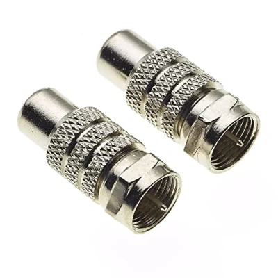 Afbeelding van Keple F Type stekker naar Phono Socket RCA vrouwelijke mannelijke RF connector Coaxiale adapter TV Plug, hoge transmissie kabel Coupler Converter vervanging Pak van 2