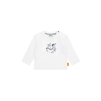 Afbeelding van Steiff Sharky Longsleeve voor kinderen, Maat: 86, Bright white