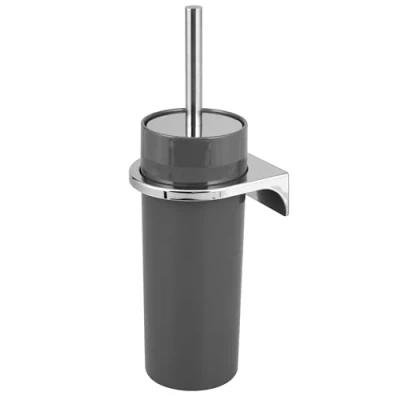 Afbeelding van bremermann WC garnituur Savona incl. wandhouder, toiletborstelhouder, rond (grijs)