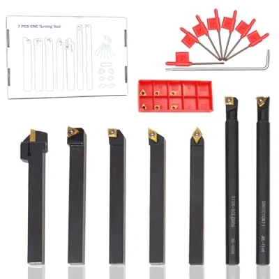 Afbeelding van 21st. Schacht Draaibank Set 10mm Carbide Indexeerbare Threading Tool Draaien Gereedschap Houder Boring Bar Boorstang Draaigereedschaphouder Kit met Inserts Sleutels