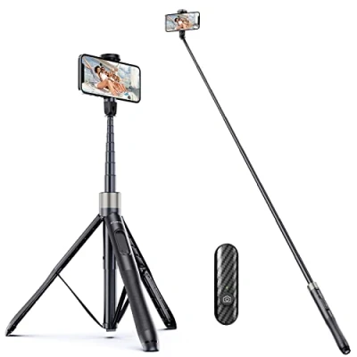 Afbeelding van ATUMTEK Selfie stick statief 65&#039;&#039;, paal met afneembare Bluetooth afstandsbediening Uitschuifbaar smartphone voor iPhone en Android video opname Blog Live streaming