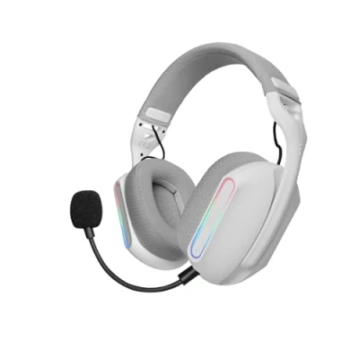 Afbeelding van Mars Gaming MHW PRO, Draadloos headset ARGB Flow, 3D Surround Sound 7.1, Bluetooth 5.3 + 2.4GHz 3,5 mm Jack, Ultralicht Ergonomisch Ontwerp, Dual Microfoon, Multiplatform, Wit