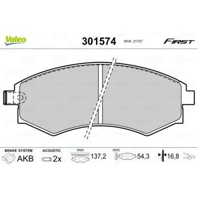 Afbeelding van Valeo Remblokset 301574