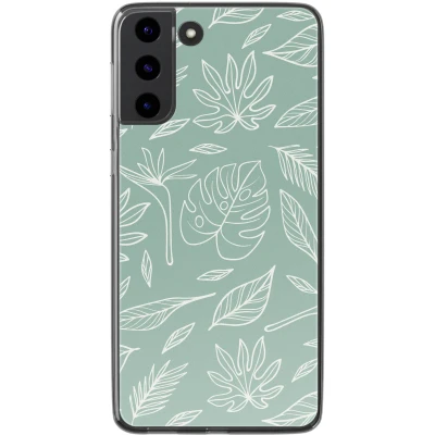 Afbeelding van Samsung Galaxy S22 Hoesje Siliconen en TPU (zacht) imoshion Softcase/Backcover Leaves Line Art Telefoonhoesje
