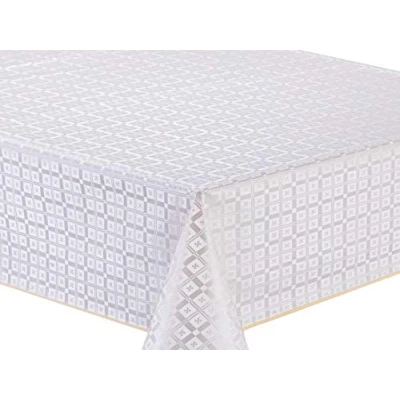 Afbeelding van Home Direct Tafelkleed van pvc, rechthoekig, reliëf, 140 x 240 cm, grijs/beige