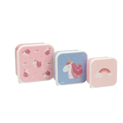 Afbeelding van Tutete lunchbox voor kinderen, 3 stuks, 500 ml, 350 300 magnetron, vaatwasmachinebestendig, BPA vrij, ideaal kleuterschool, school en uitstapjes, Magical Unicorn
