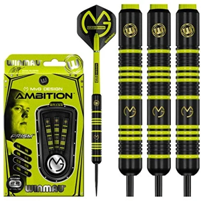 Afbeelding van WINMAY Michael van Gerwen MvG Ambition Black Coated Brass Dartpijlen 22 Gram