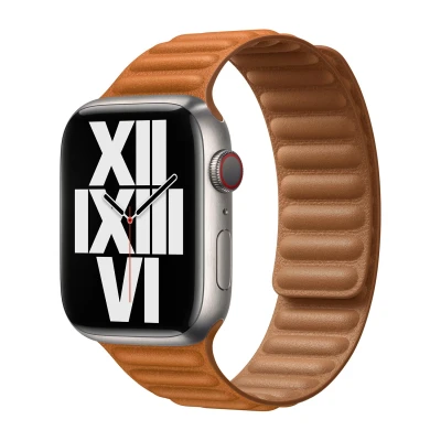 Afbeelding van Apple origineel Leather Link Watch M/L 38mm / 40mm 41mm Golden Brown ML7K3ZM/A