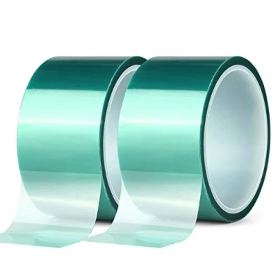 Afbeelding van Gdrtwwh 2 rollen polyester afplakband op hoge temperatuur, PET tape met siliconenlijm, ideaal voor schilderen, poedercoating, anodiseren, printplaten, 3D printer (5 x 25 m)