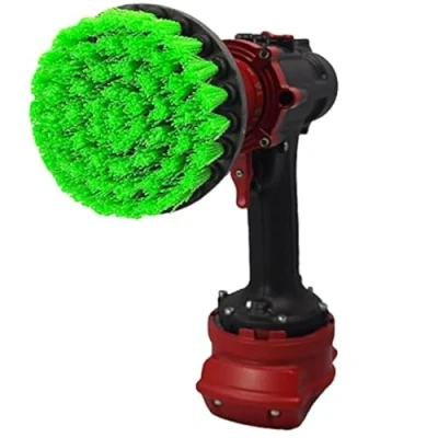 Afbeelding van Kornely™ Premium boorborstel, medium stijf, groen 10 cm. Professionele elektrische schrobber. Kras geen oppervlakken. Geschikt voor keuken, fornuis en oven, kasten, tellers, vuile potten,
