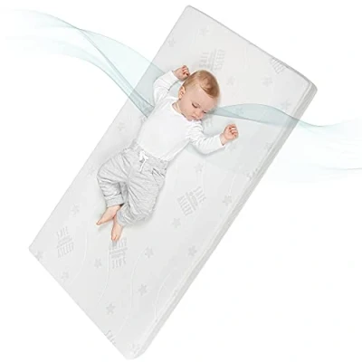 Afbeelding van roba Safe asleep van Air Balance Plus, babybedmatras, 60 x 120 9 cm, met ademend 3D materiaal voor een optimaal slaapklimaat, meervoudig gegroefd en geperforeerd, kinderbedmatras
